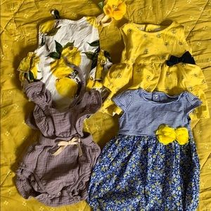 Bundle of Baby Girl Summer Rompers 6-12m